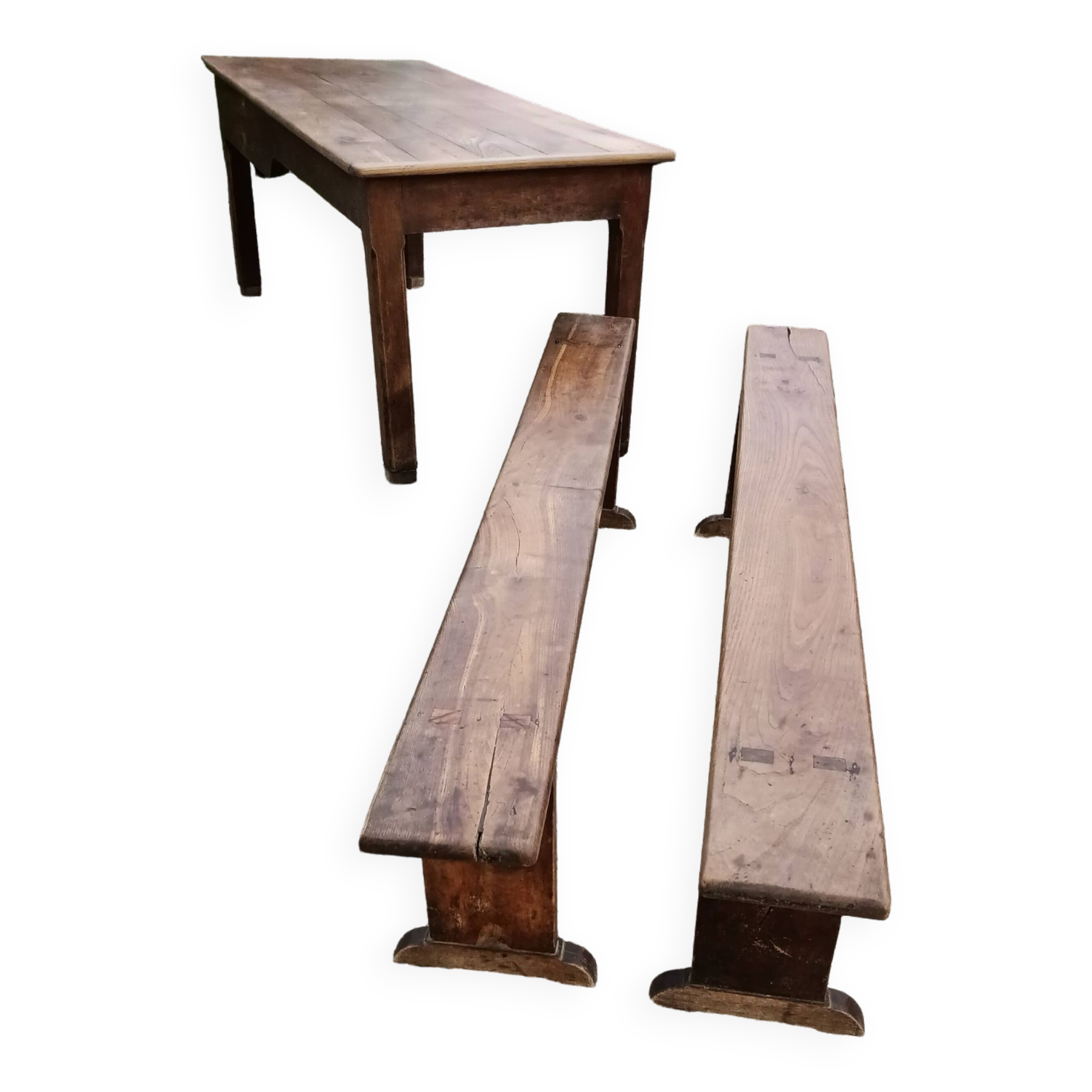 A pair of old benches
