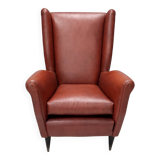 Skai Wingback Armchair Attr. to Mod. 512 attr. to Gio Ponti Produced by ISA