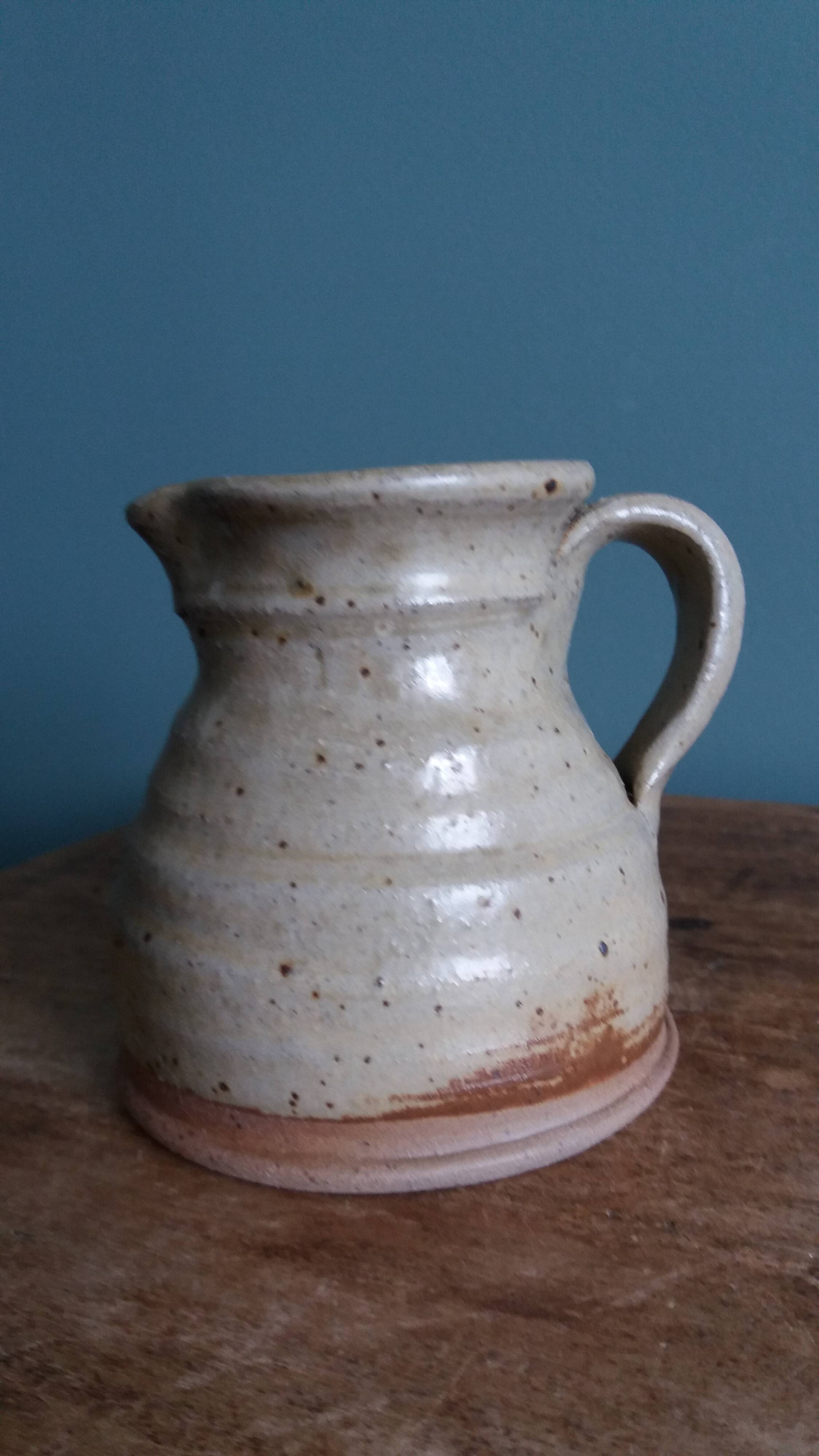 Jug, milk jug signed, Oletta pottery, Corsica