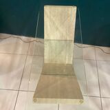 Travertine and glass console Italy 70