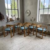 Set of 6 oak chairs with armrests Ate Van Apeldoorn