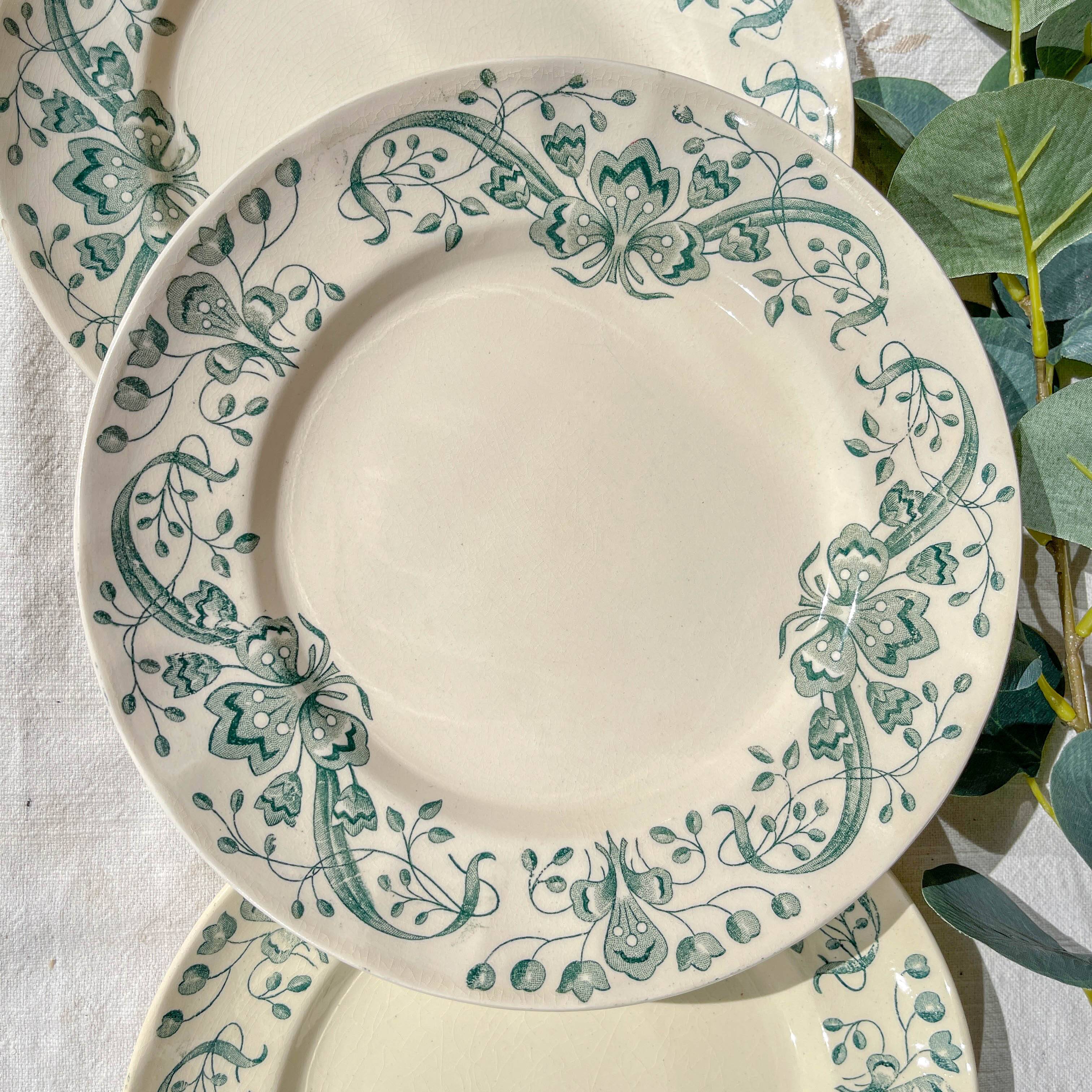 Set of 6 Small Antique Iron Earth Plates "Figuig" – Longchamp 19th Century