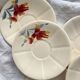 5 vintage floral earthenware coffee saucers from Digoin Sarreguemines 9225