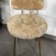 Pair of vintage chairs in beige Dralon® and gold metal.