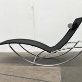 Vintage chaise longue model S 828 in tubular steel by Torben Skov for Thonet, 1980s.