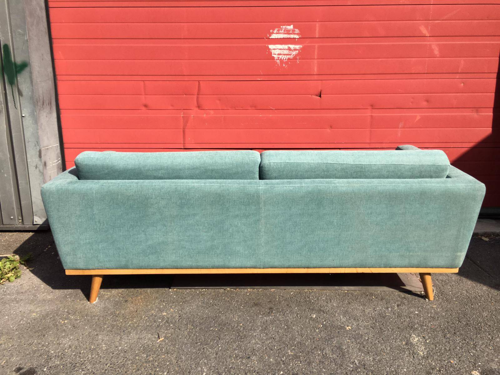 Straight sofa Indian blue fabric Red Edition