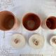 Set of 3 artisanal ceramic boxes signed Oupi Kiri vintage 50s