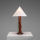 Organic form sculptural teak table lamp