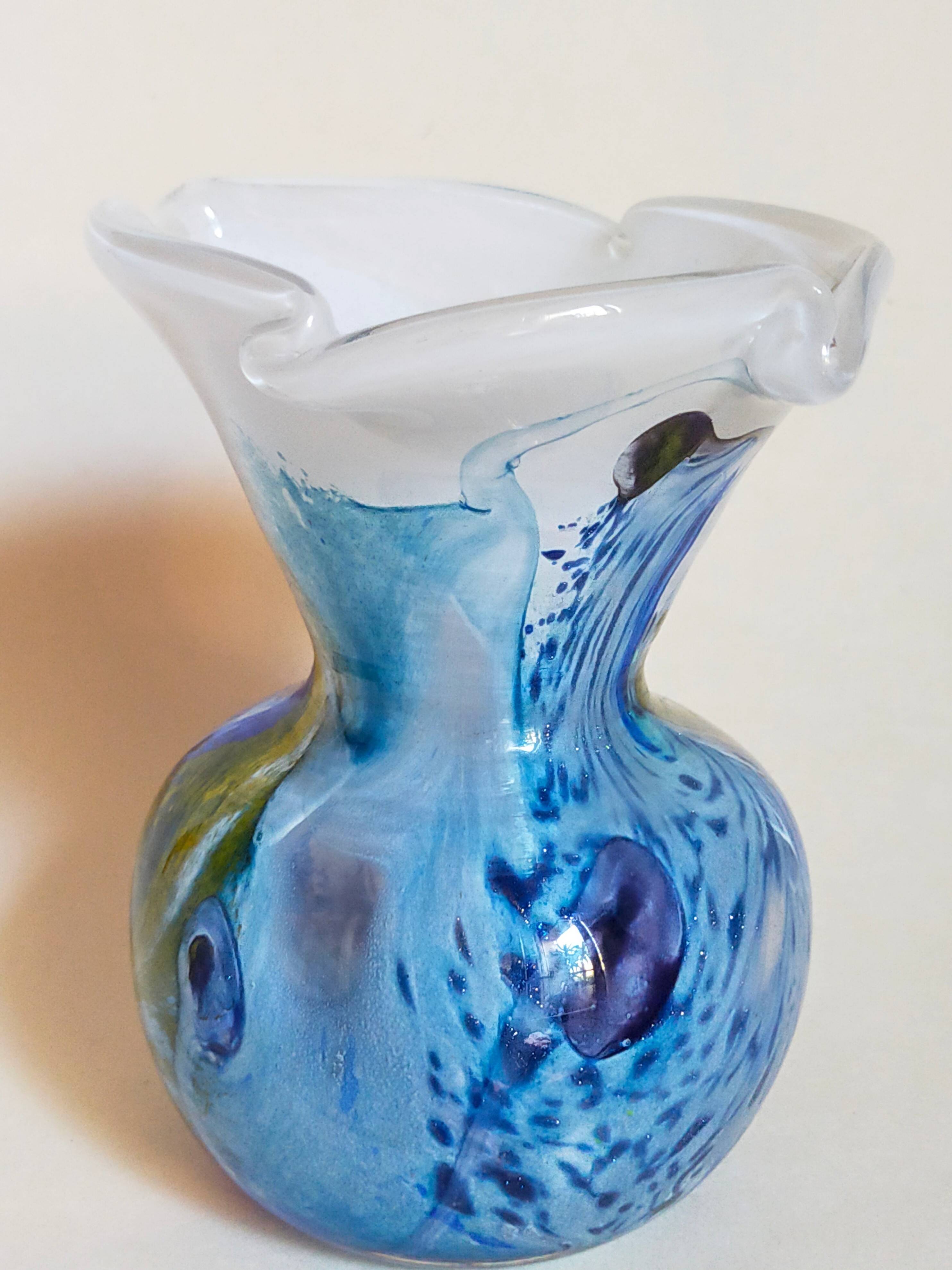 Vase glass paste of the glassmakers of Maure Vieil Mick and Bob Le Bleïs 80s