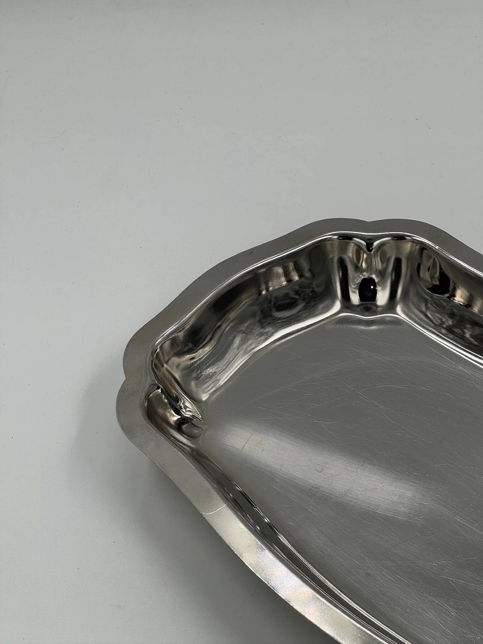 Vintage stainless steel serving tray