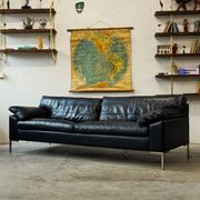 Leather sofa, Denmark, 1960s/70s, mid-century modern style, vintage