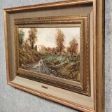 Favelli Flavio: Oil painting on panel "animated landscape"