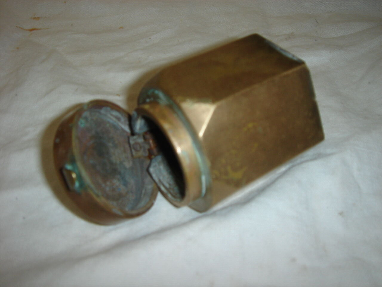 Massive brass inkwell from 1960