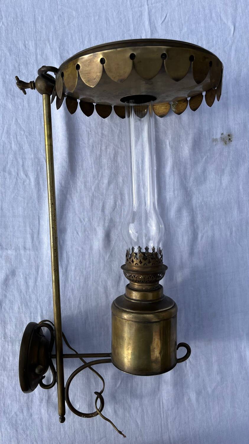 Vintage kerosene lamp copper wall light