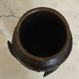 Patinated bronze vase with relief decoration