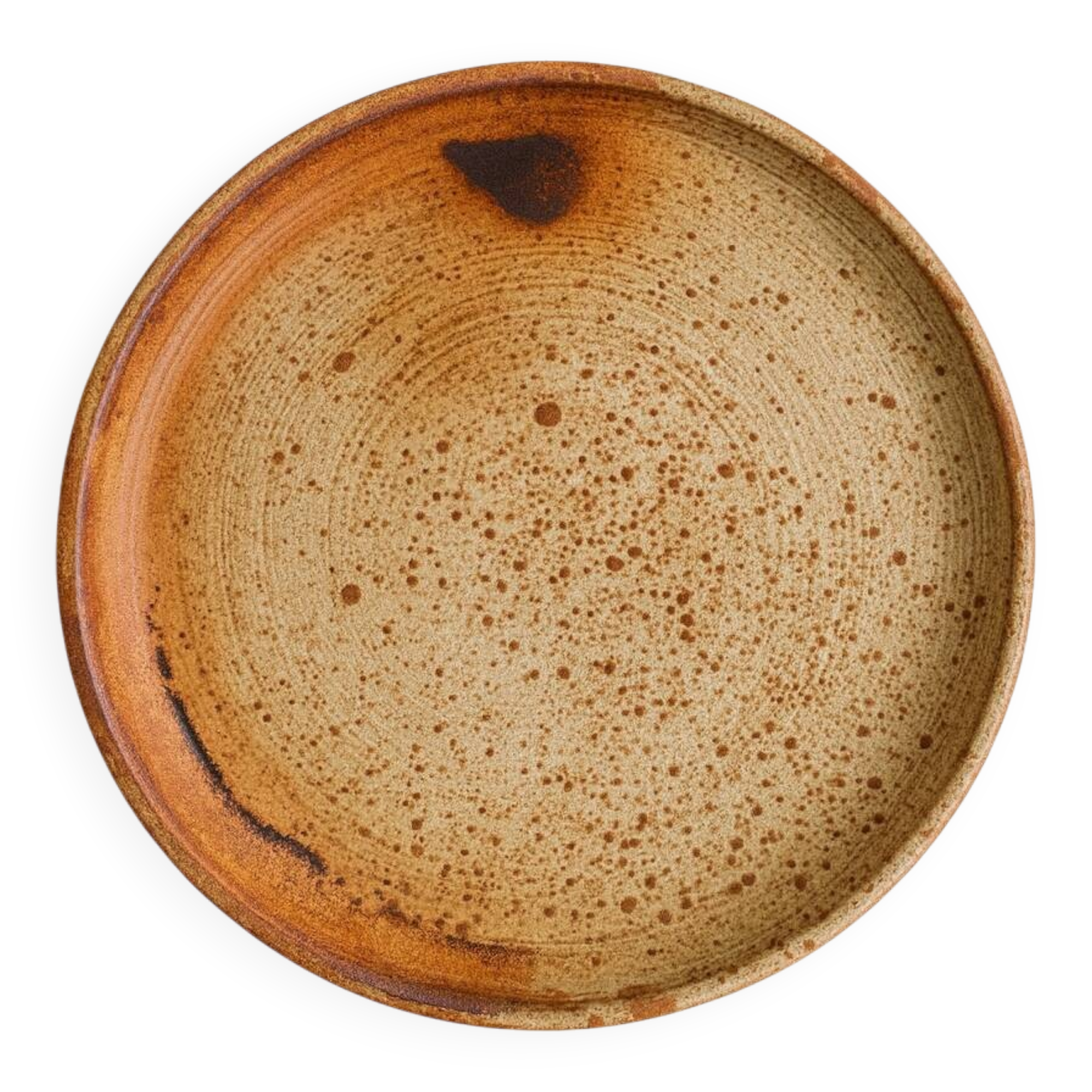 Large handmade stoneware platter – 30.5 cm – 1970s/80s