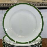 1960s Limoges porcelain dinner service, green and gold - 42 pieces
