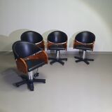 4 x '80s Italian barber chair, height adjustable