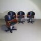 4 x '80s Italian barber chair, height adjustable