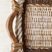 Panier osier toile de jute rectangulaire