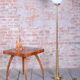 Mid-Century Modern Floor Lamp in Brass and Opaline Glass, 1960s
