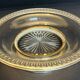 Cut glass and silver metal dish on pedestal