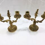 Paire de candélabre bronze rocaille