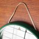 Round green mirror in space age style mid-century by C.L. Augustson, Norway, 1960s.