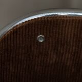 Vintage Chrome Folding Chairs (Pair) | Brown Corduroy Upholstery