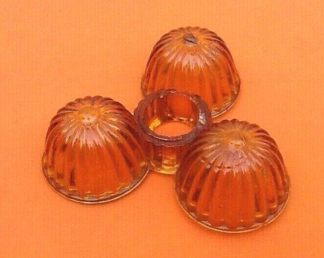 1930s Condiment Dispenser Clear and Amber Molded Glass