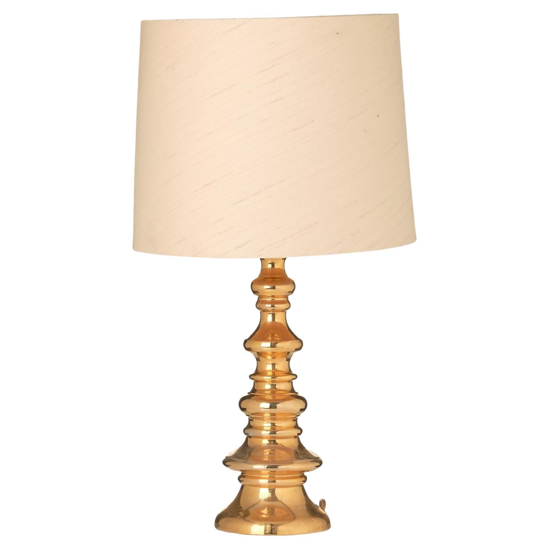 Bergbom's glazed ceramic table lamp gold model B-25 Sweden 960