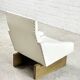 French Modernist Living Room Sofa Set In White Leather, 1950's