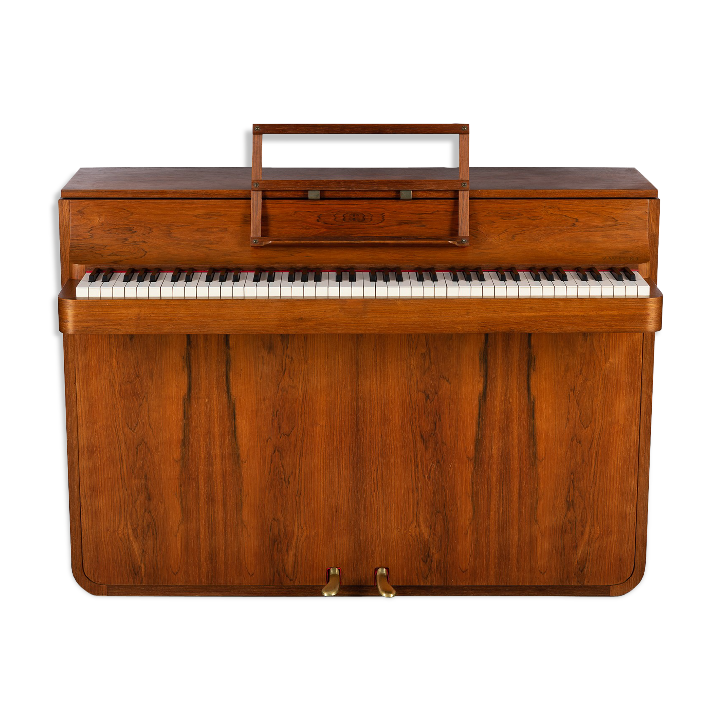 Danish mid-century modern hardwood pianette Bij Louis Zwicki, 1960s