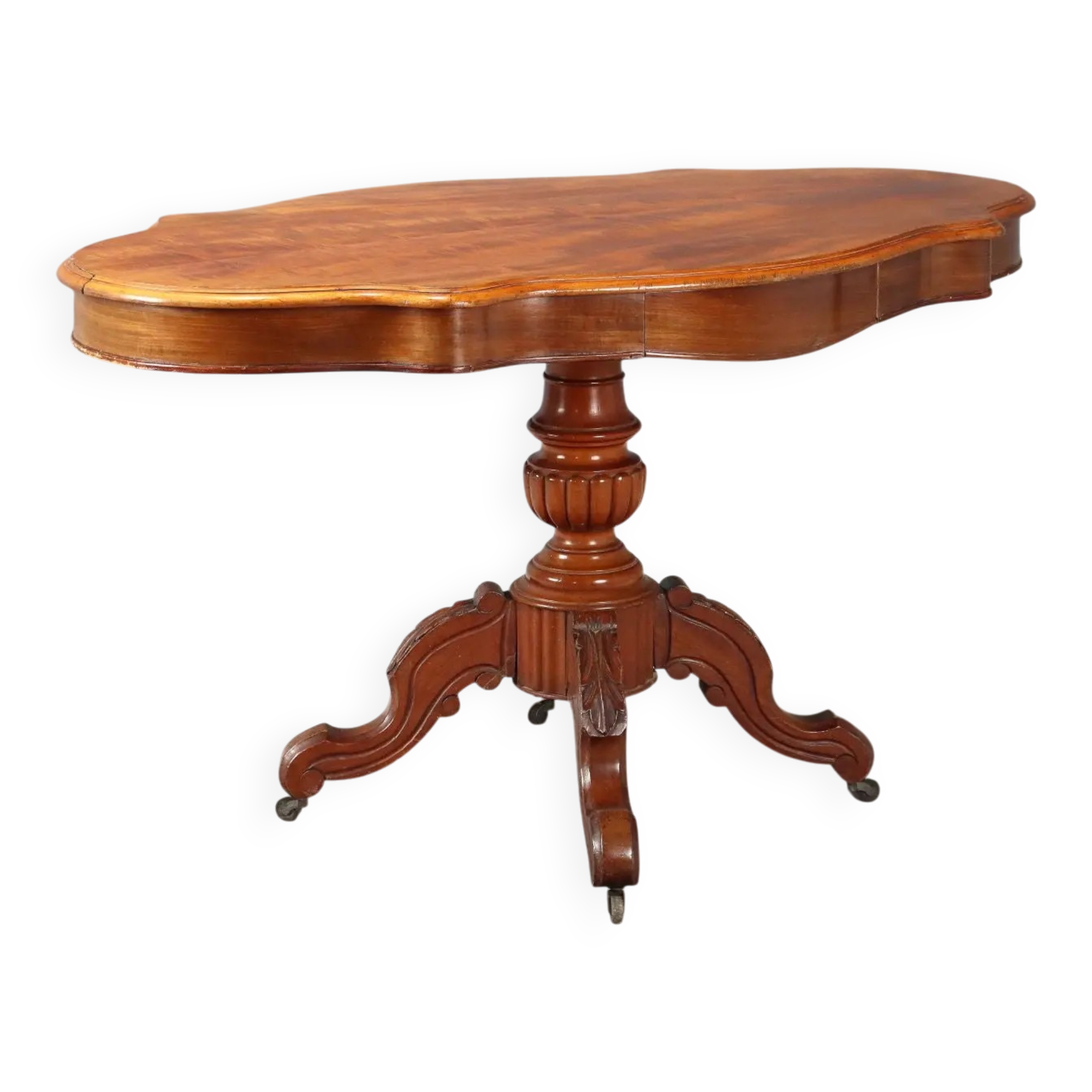 Antique mahogany coffee table, Italy, mid-19th century.
