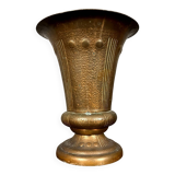 Art Nouveau period Medicis vase in gilded brass circa 1900