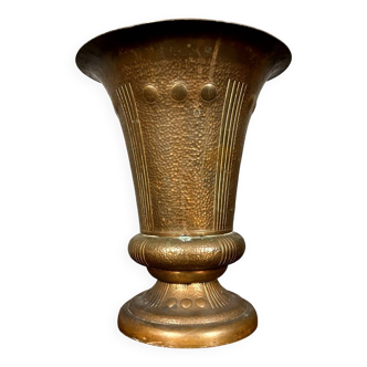 Vase Medicis époque Art Nouveau en laiton doré circa 1900