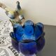 Cobalt blue molded glass vase shaped ball corolla vintage from the 60s