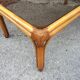Rectangular coffee table in rattan and smoked glass 100x50