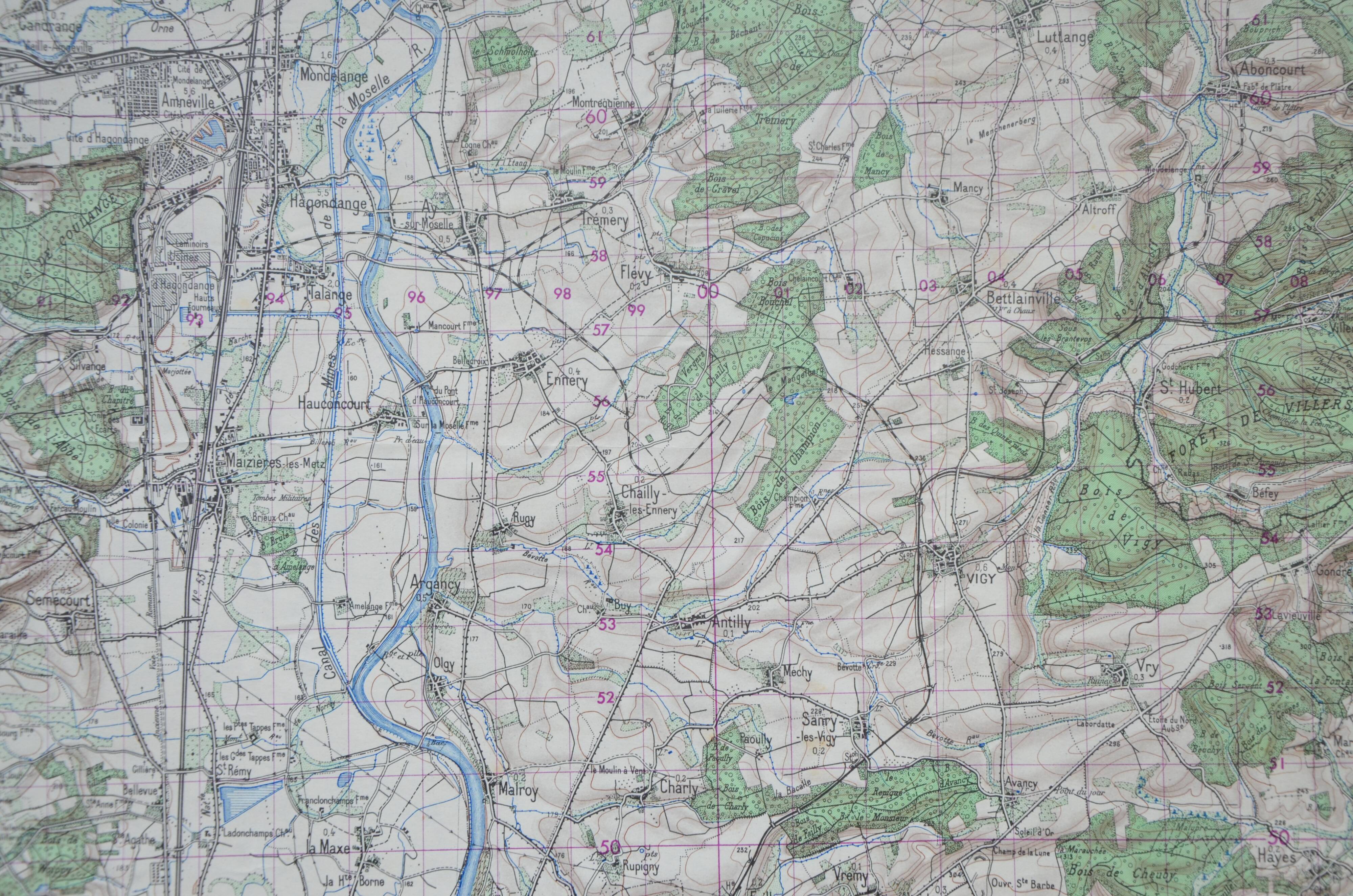 Vintage map of Uckange