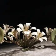 Mid-century Italian metal flower wall lamp