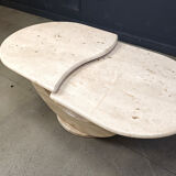 Vintage two tier travertine coffee table, 1970s