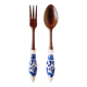 Couverts de Service Manche en Bois Décoration en Porcelaine