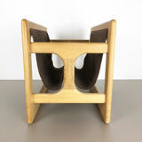 Danish oak wood magazine rack design made by Salin Møbler, 1970s