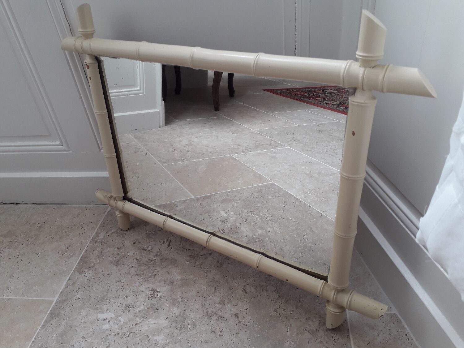 Vintage mirror wood imitation bamboo