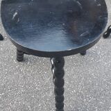 Set of tripod stools with fluted legs