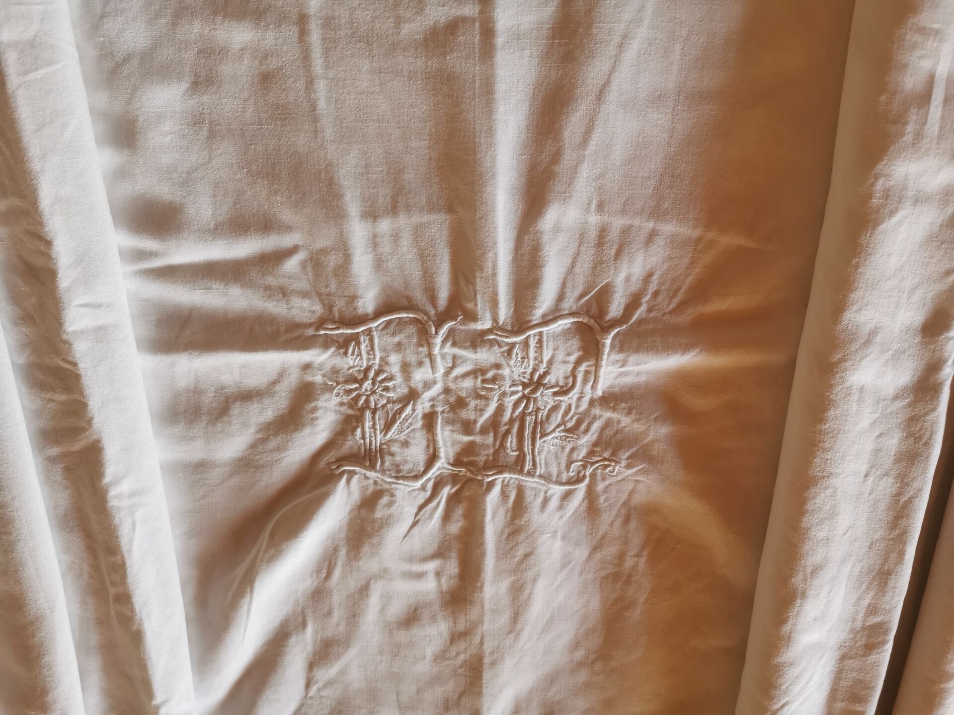 Old monogrammed fabric