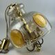 1960's 1970's brutalist ceiling lamp pendant lamp brass & murano glass
