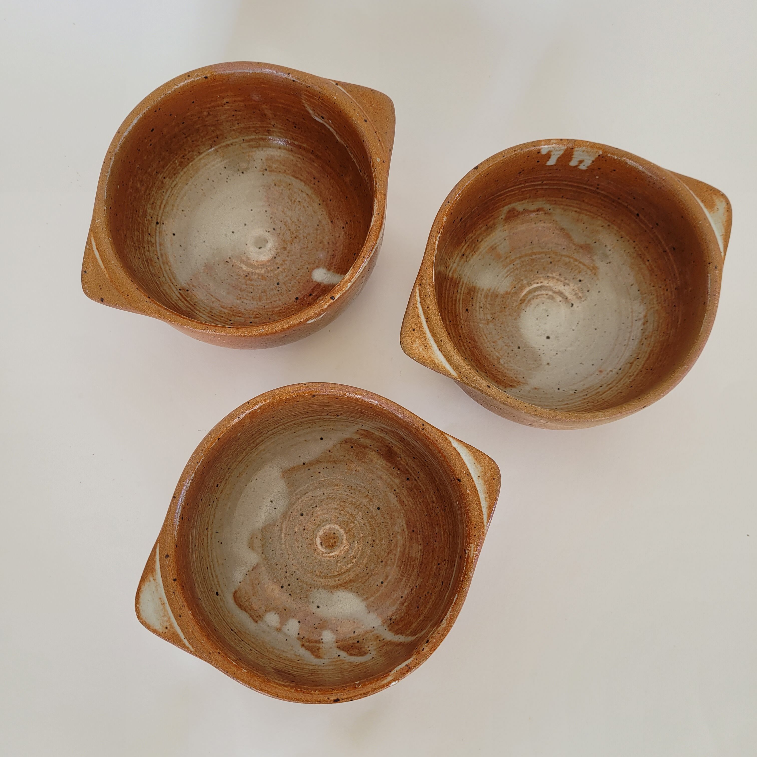 Lot de 3 bols à oreilles en grès
