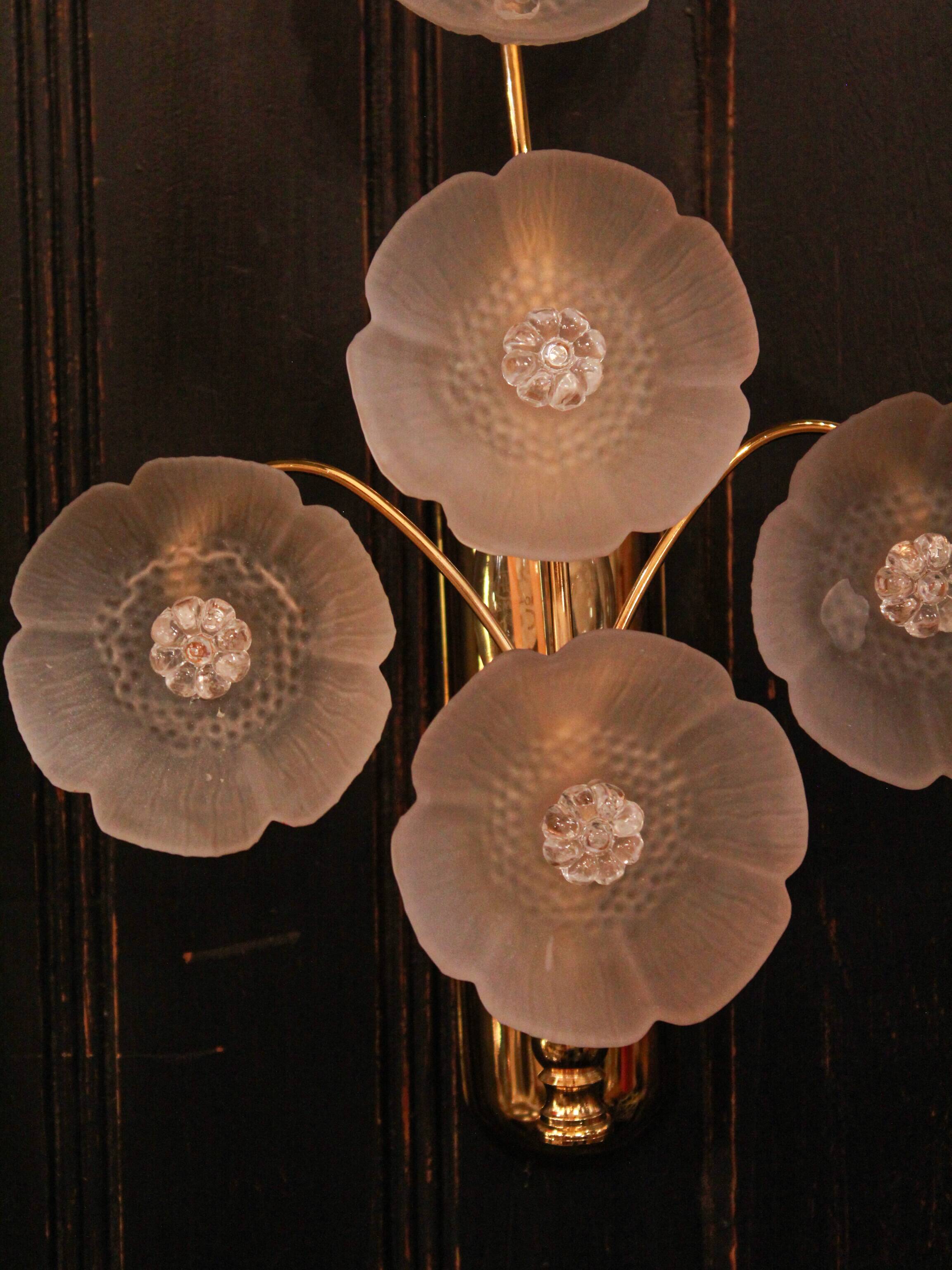 Pair of vintage floral wall sconces