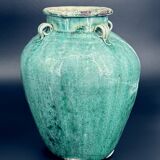 Pair of ancient turquoise glazed stoneware vases, China, late 19th century.